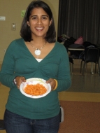 Binni and freshly harvested carrots